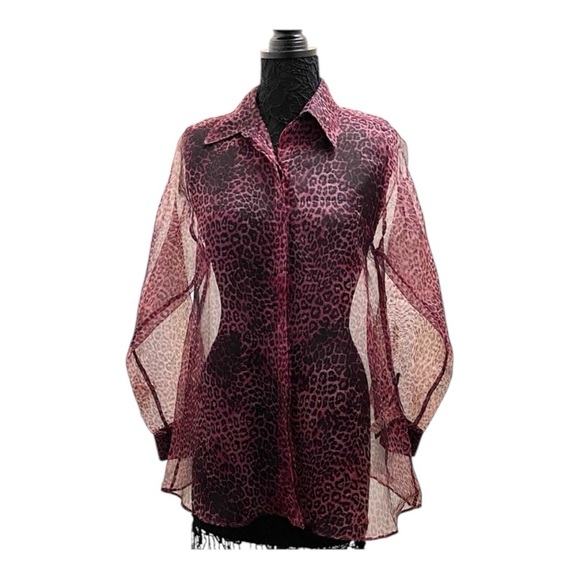 TOPSHOP see through leopard shirt - Picture 4 of 16